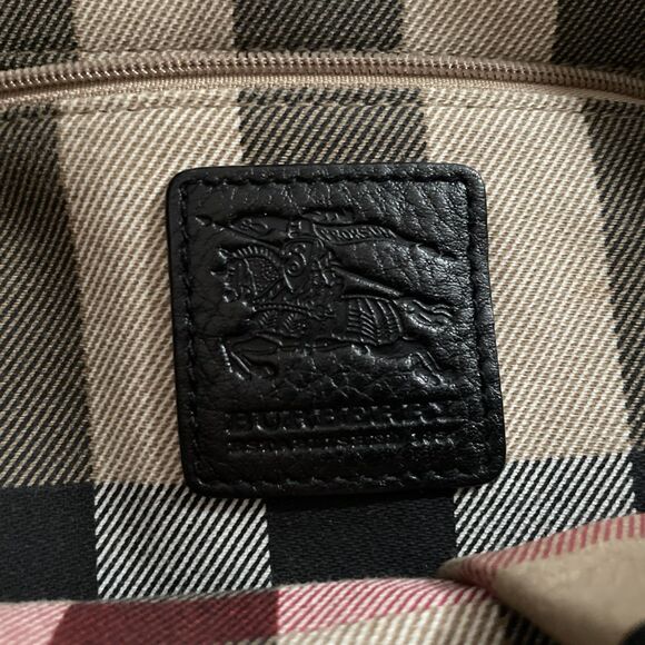 BURBERRY Black Canvas Leather Logo BSX Stowell Travel Tote Bag Purse - Picture 12 of 16